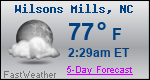 Weather Forecast for Wilsons Mills, NC