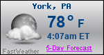 Weather Forecast for York, PA