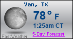 Weather Forecast for Van, TX