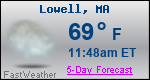 Weather Forecast for Lowell, MA