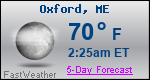 Weather Forecast for Oxford, ME