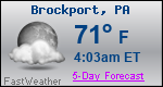 Weather Forecast for Brockport, PA