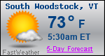 Weather Forecast for South Woodstock, VT