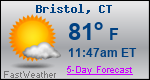 Weather Forecast for Bristol, CT