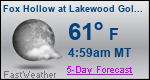 Weather Forecast for Fox Hollow at Lakewood Golf Course, CO