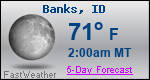 Weather Forecast for Banks, ID