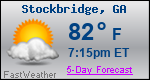 Weather Forecast for Stockbridge, GA