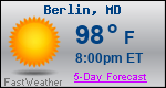 Weather Forecast for Berlin, MD