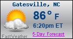 Weather Forecast for Gatesville, NC