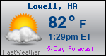 Weather Forecast for Lowell, MA