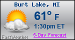 Weather Forecast for Burt Lake, MI
