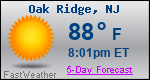 Weather Forecast for Oak Ridge, NJ