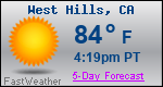 Weather Forecast for West Hills, CA
