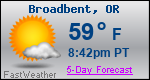 Weather Forecast for Broadbent, OR