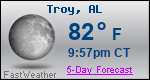 Weather Forecast for Troy, AL