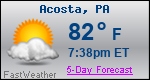 Weather Forecast for Acosta, PA