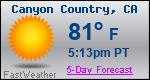 Weather Forecast for Canyon Country, CA