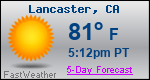 Weather Forecast for Lancaster, CA