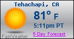 Weather Forecast for Tehachapi, CA