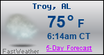 Weather Forecast for Troy, AL