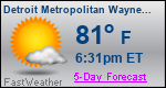 Weather Forecast for Detroit Metropolitan Wayne County Airport, MI