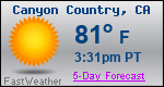 Weather Forecast for Canyon Country, CA