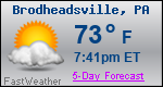 Weather Forecast for Brodheadsville, PA