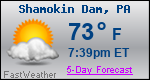 Weather Forecast for Shamokin Dam, PA