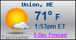 Weather Forecast for Union, ME