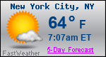 Weather Forecast for New York, NY