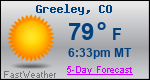Weather Forecast for Greeley, CO