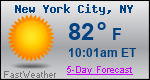 Weather Forecast for New York, NY