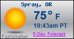 Weather Forecast for Spray, OR