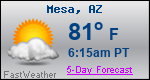 Weather Forecast for Mesa, AZ