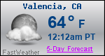 Weather Forecast for Valencia, CA