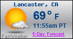 Weather Forecast for Lancaster, CA
