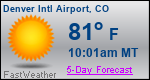 Weather Forecast for Denver International Airport, CO
