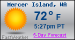 Weather Forecast for Mercer Island, WA