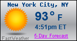 Weather Forecast for New York, NY