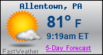 Weather Forecast for Allentown, PA