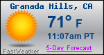 Weather Forecast for Granada Hills, CA