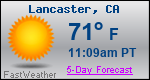 Weather Forecast for Lancaster, CA