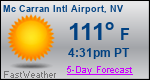 Weather Forecast for Mc Carran International Airport, NV
