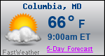 Weather Forecast for Columbia, MD