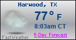Weather Forecast for Harwood, TX