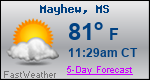 Weather Forecast for Mayhew, MS