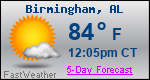 Weather Forecast for Birmingham, AL