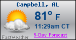 Weather Forecast for Campbell, AL