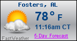 Weather Forecast for Fosters, AL