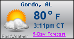 Weather Forecast for Gordo, AL